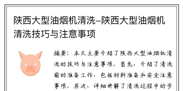 怎么清洗大型油烟机？步骤和注意事项是什么？  第3张