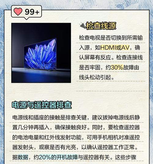 电视机无亮光问题修复指南（解决您电视机无法正常开机的烦恼）  第2张
