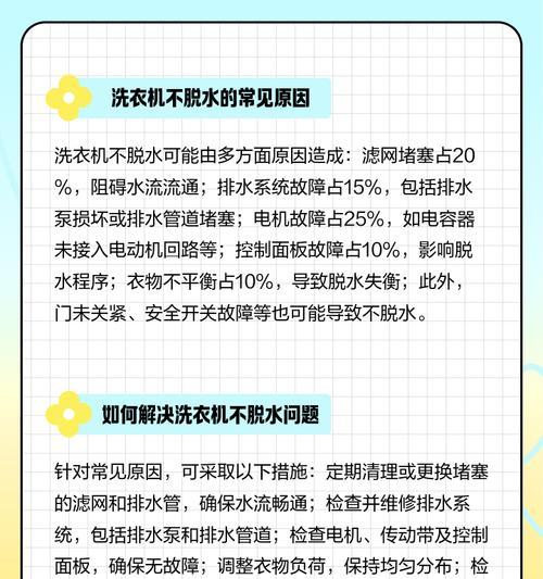 洗衣机不能脱水的解决方法（如何解决洗衣机无法脱水的问题）  第2张